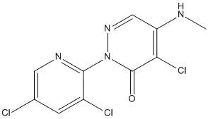 Molecular Structure of 89570-81-0 (3(2H)-Pyridazinone,4-chloro-2-(3,5-dichloro-2-pyridinyl)-5-(methylamino)-)